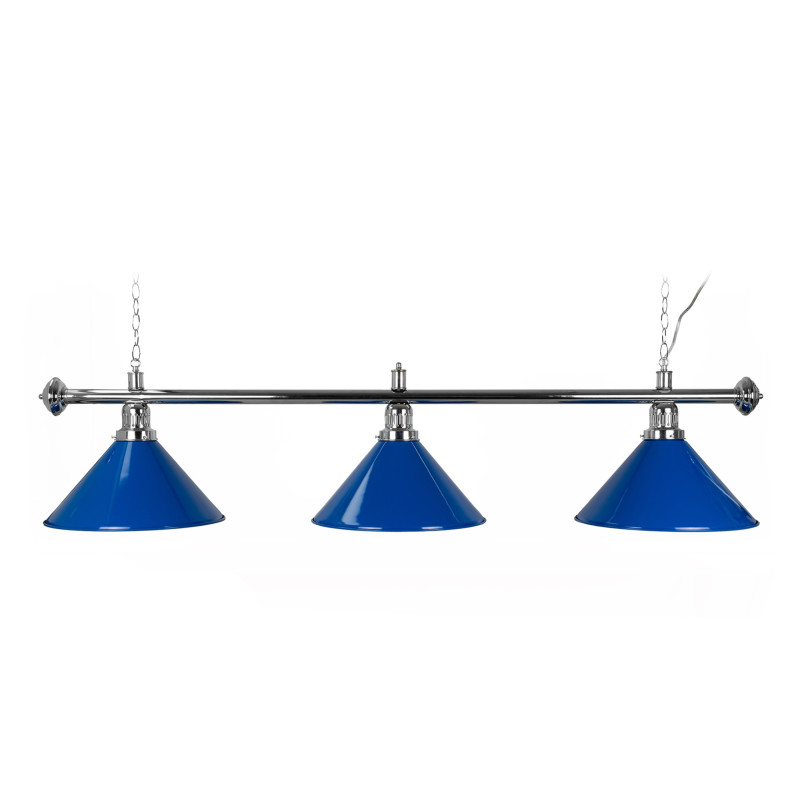 LAMPARA DE BILLAR DE 35 CM AZUL 3 TULIPAS