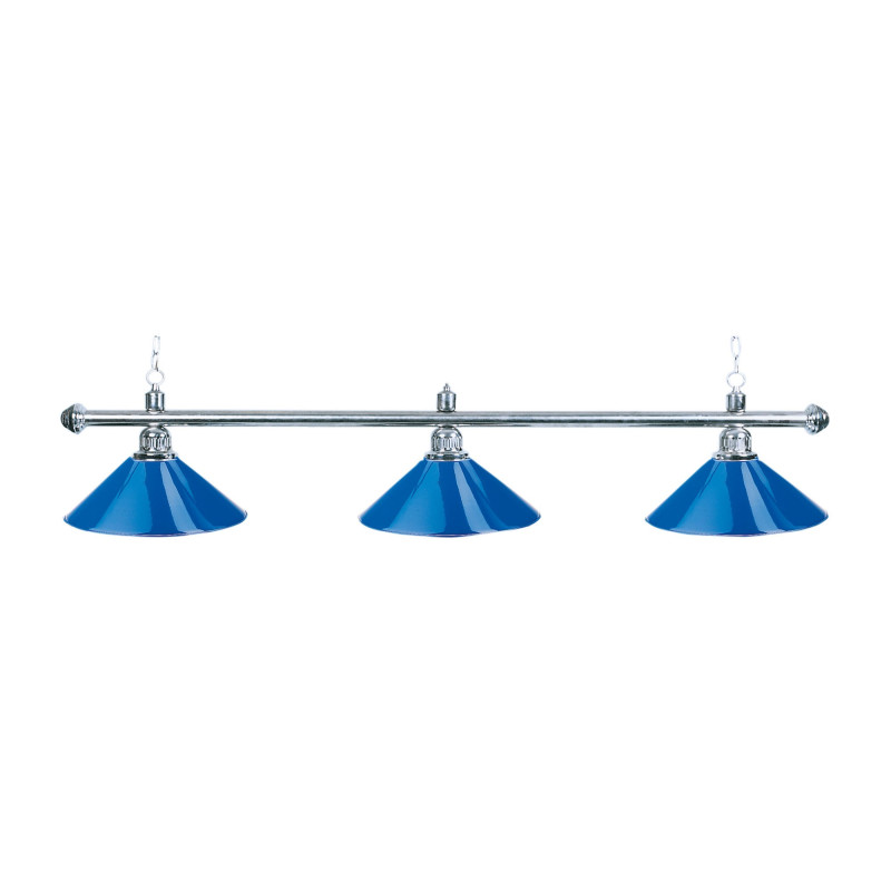 LAMPARA DE BILLAR DE 35 CM AZUL 3 TULIPAS
